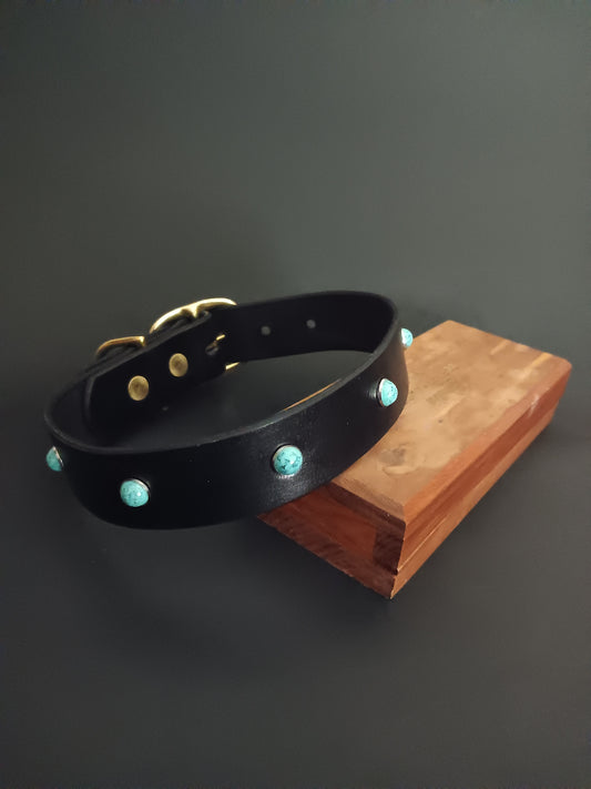 Turquoise Stone Dog Collar